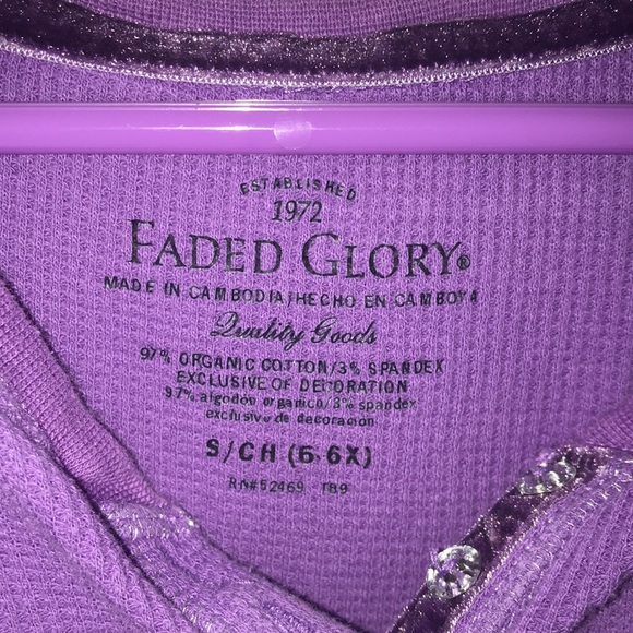 ❤️ Faded Glory Henley Shirt - Size 6/6X - Picture 3 of 4